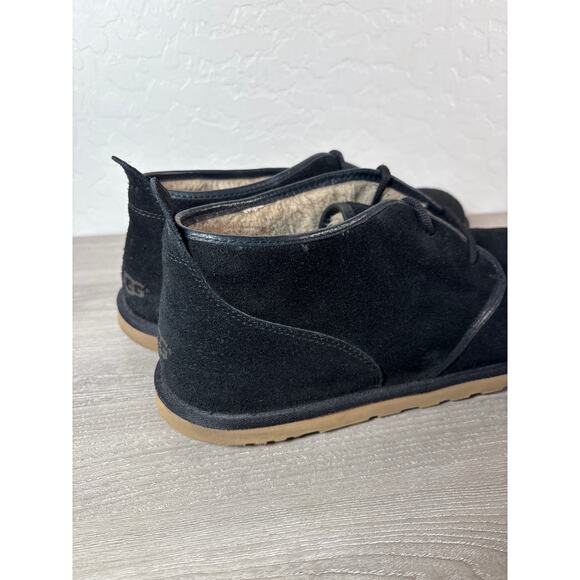 Ugg Maksim Mens Chukka Black Suede Shearling Ankle boots Shoes US 15 - Picture 4 of 8